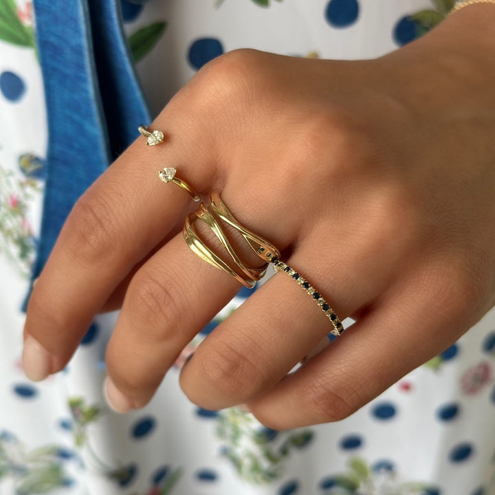14K Pear Diamond Negative Space Ring