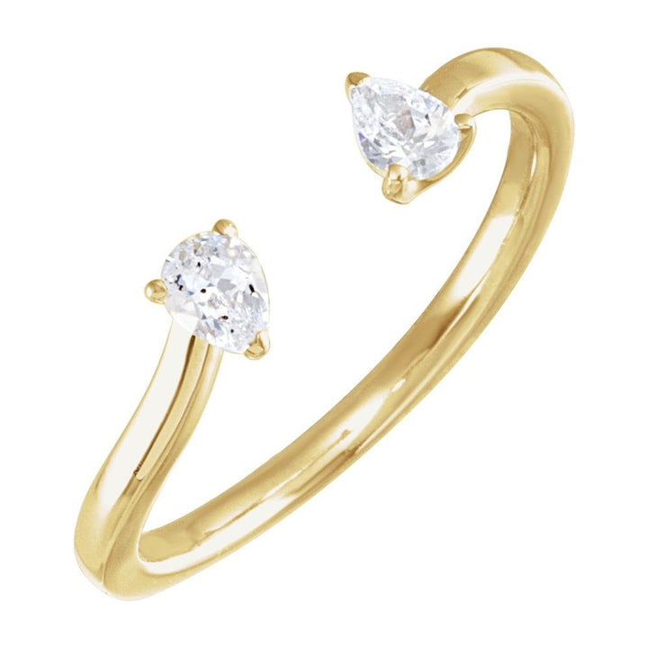14K Pear Diamond Negative Space Ring
