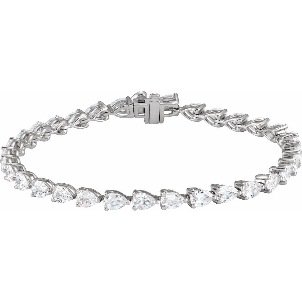 14K Pear Lab Grown Diamond Line Bracelet