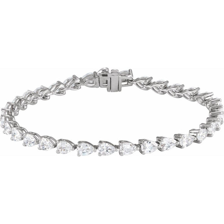 14K Pear Lab Grown Diamond Line Bracelet