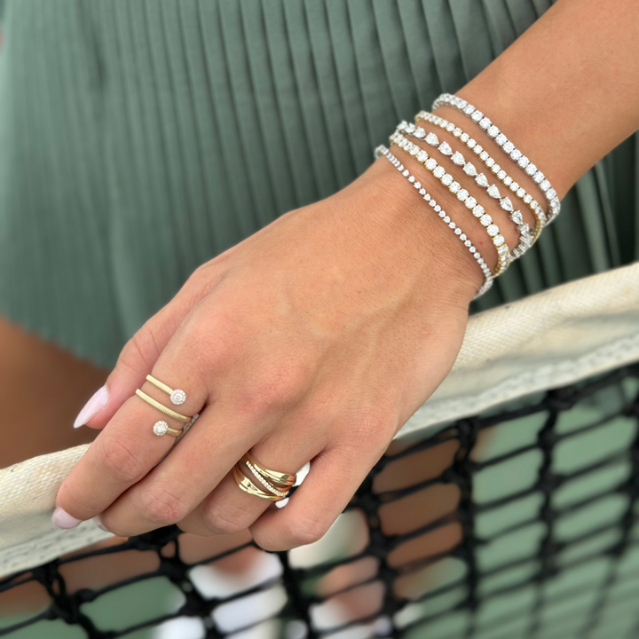 14K 3-Prong Diamond Line Bracelet