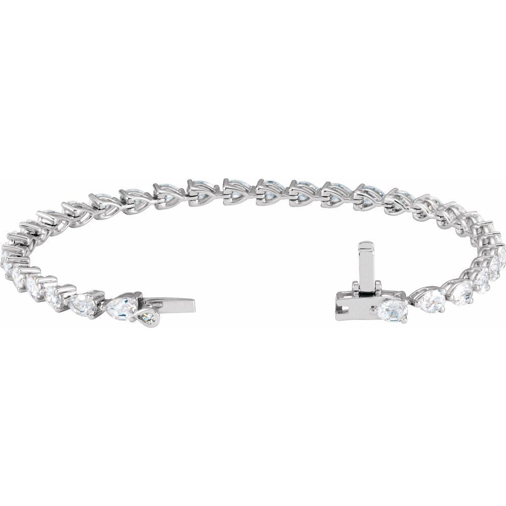 14K Pear Lab Grown Diamond Line Bracelet