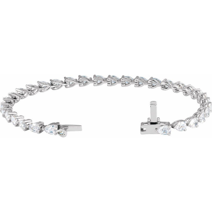 14K Pear Lab Grown Diamond Line Bracelet
