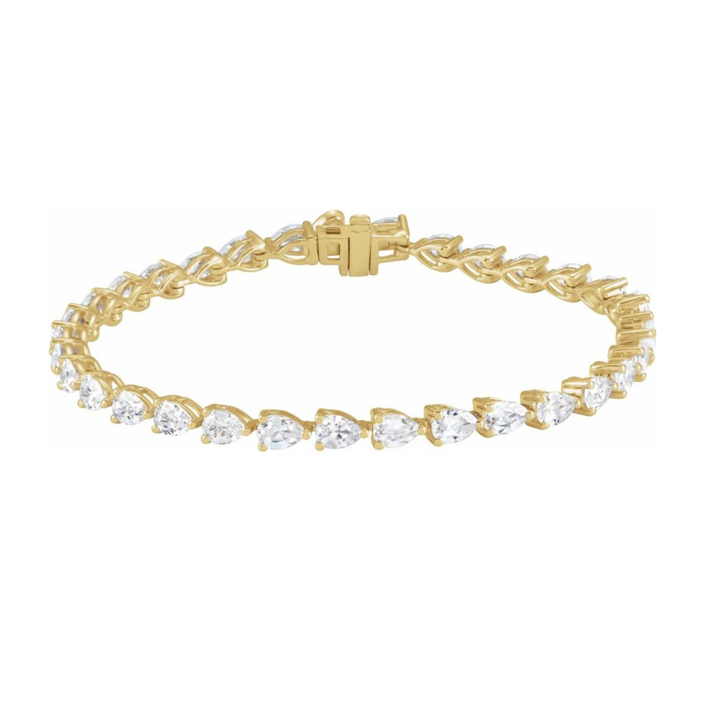 14K Pear Lab Grown Diamond Line Bracelet