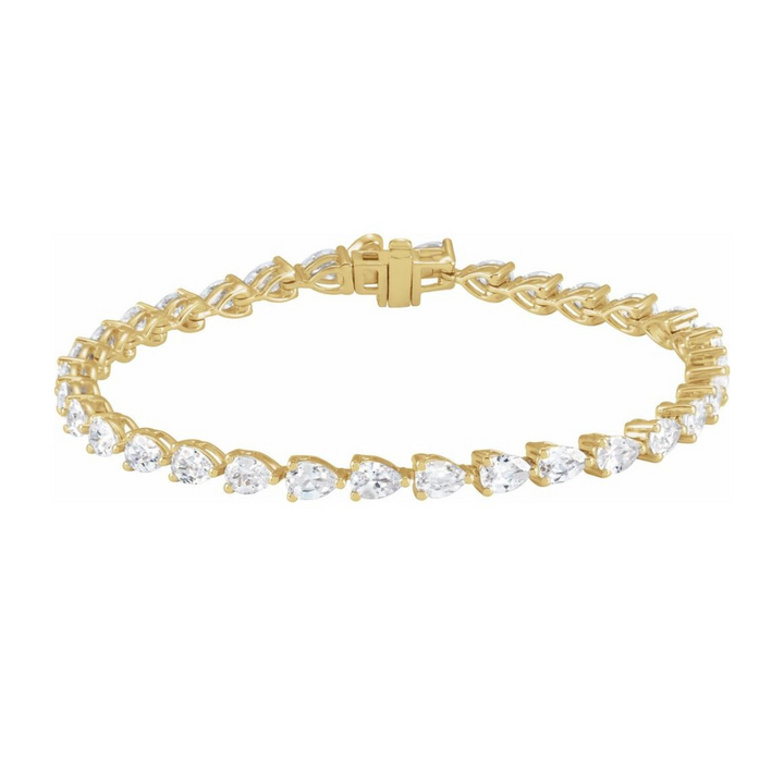 14K Pear Lab Grown Diamond Line Bracelet