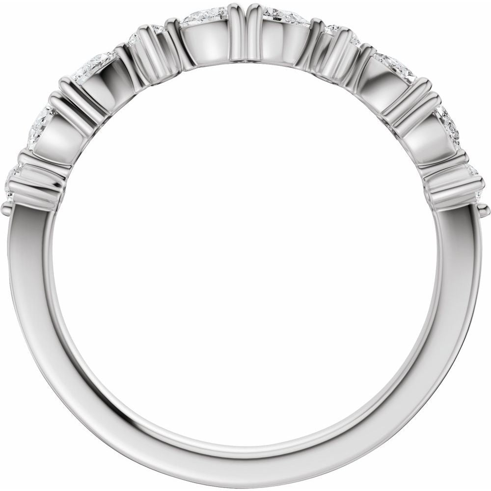 14K Pear &amp; Round Diamond Anniversary Band