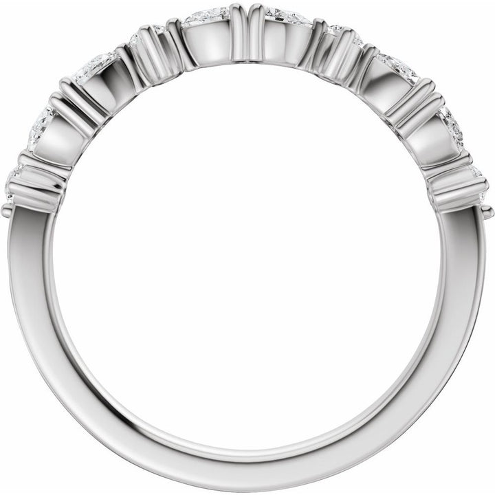 14K Pear &amp; Round Diamond Anniversary Band