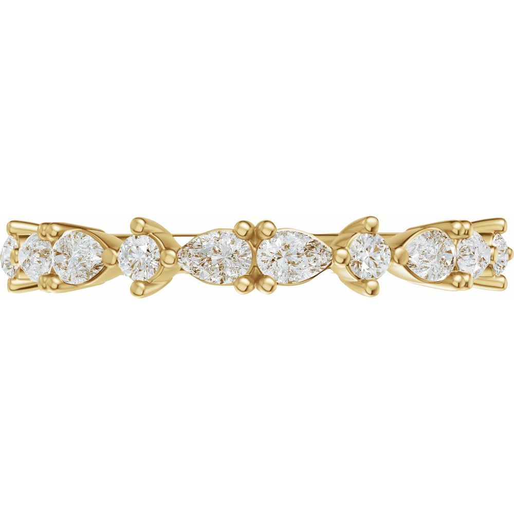 14K Pear &amp; Round Diamond Anniversary Band