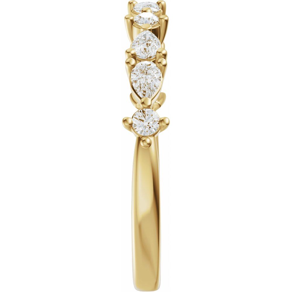 14K Pear &amp; Round Diamond Anniversary Band