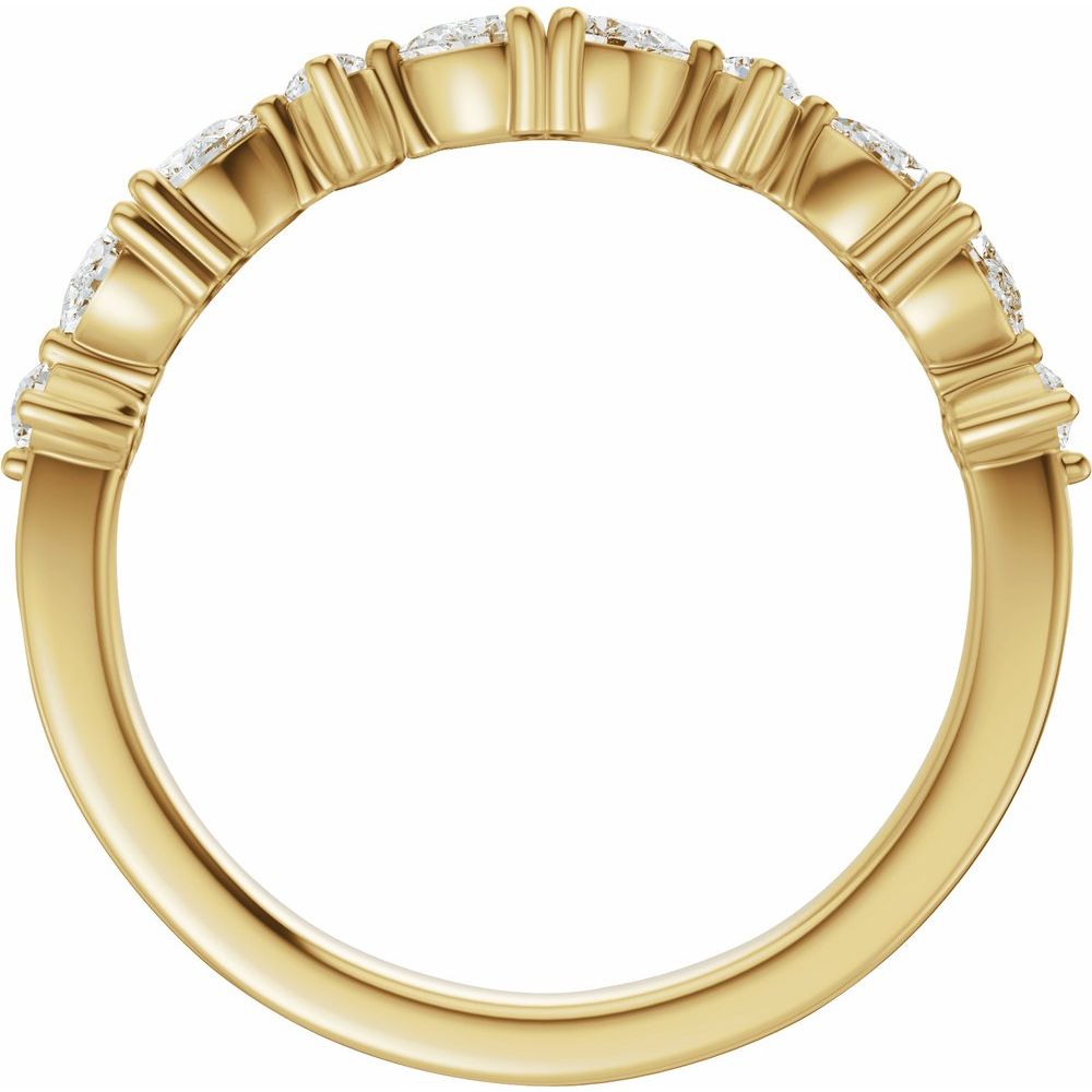14K Pear &amp; Round Diamond Anniversary Band