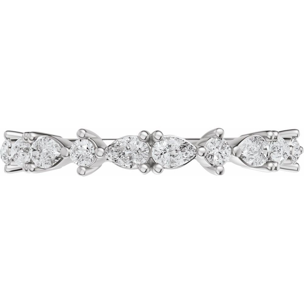 14K Pear &amp; Round Diamond Anniversary Band
