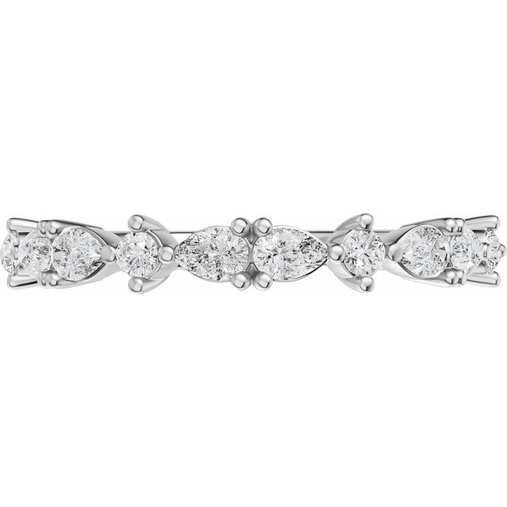 14K Pear &amp; Round Diamond Anniversary Band