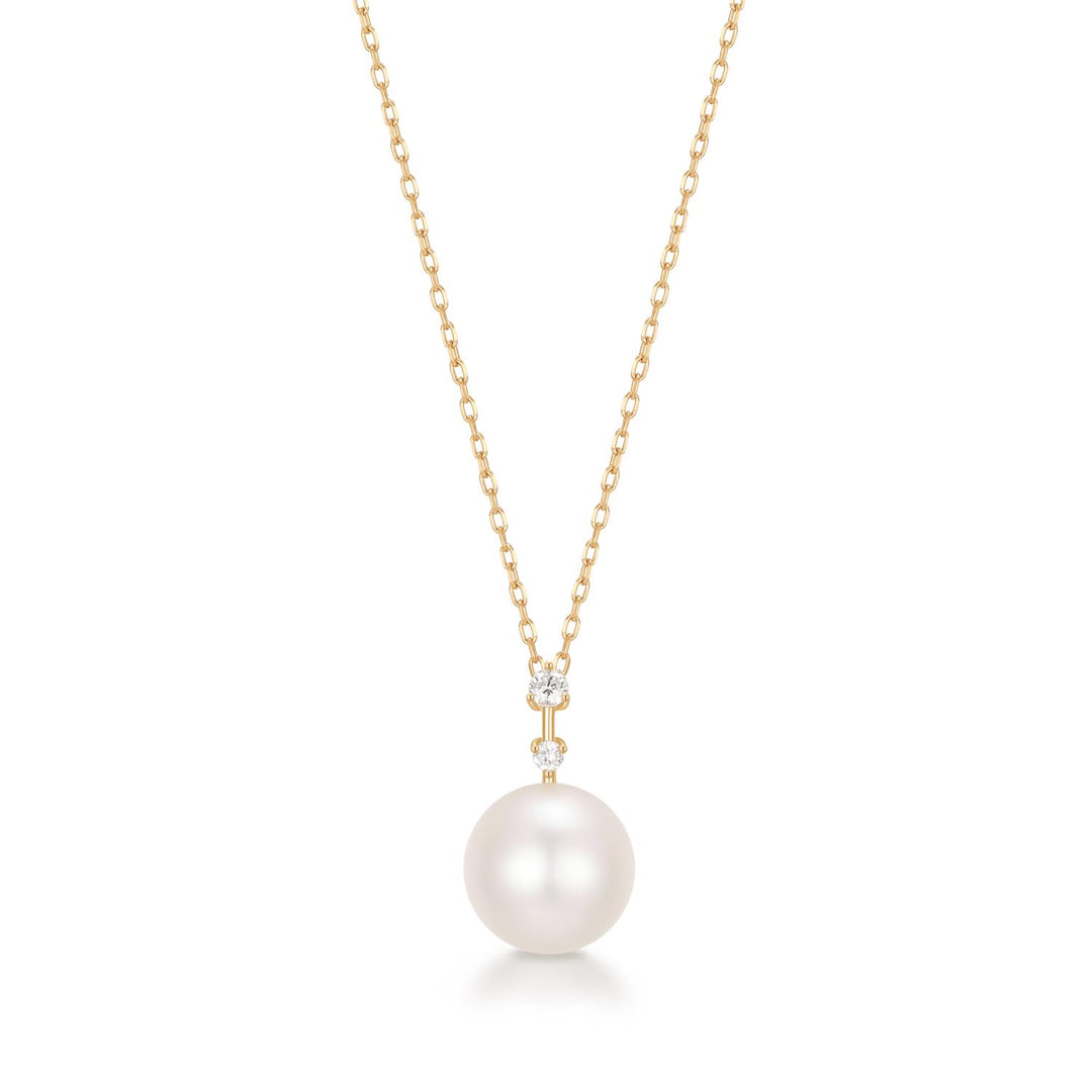14K Pearl &amp; Lab Grown Diamond Accent Necklace