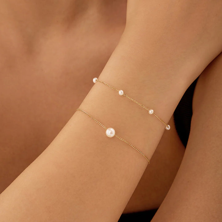 14K Pearl Station Bracelet
