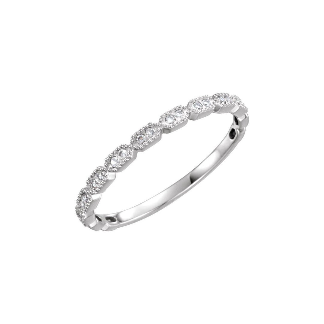 14K Petite Diamond &amp; Milgrain Stackable Ring-Embark Fine Jewelry