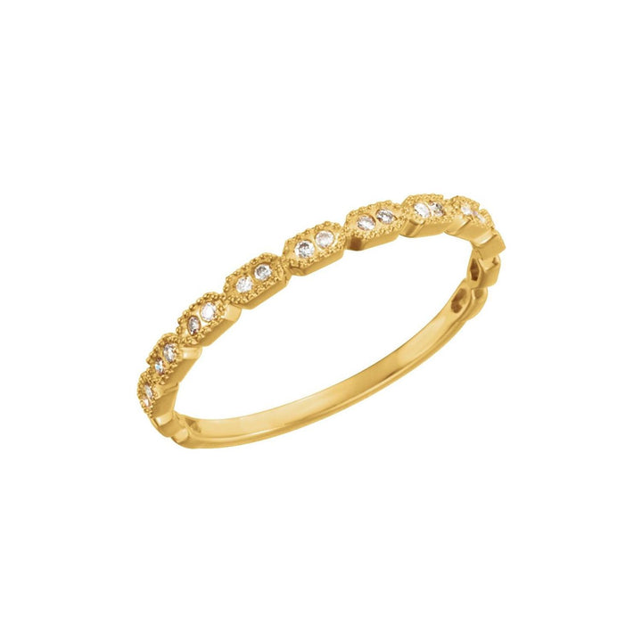 14K Petite Diamond &amp; Milgrain Stackable Ring-Embark Fine Jewelry