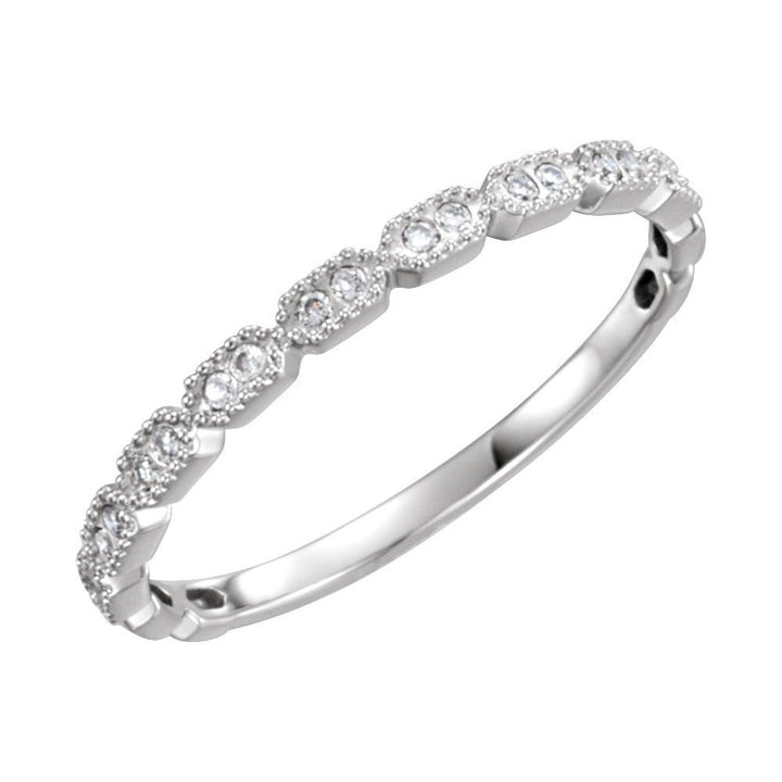 14K Petite Diamond &amp; Milgrain Stackable Ring