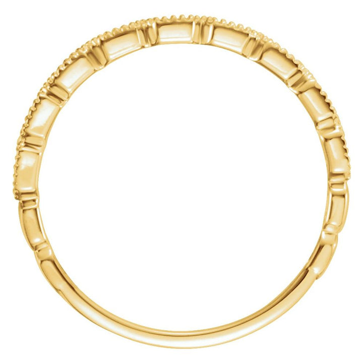 14K Petite Diamond &amp; Milgrain Stackable Ring