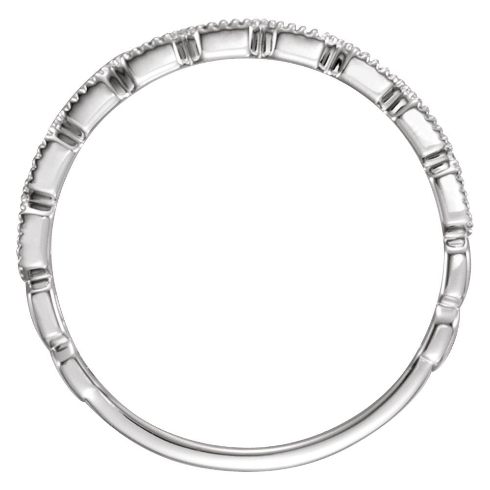 14K Petite Diamond &amp; Milgrain Stackable Ring