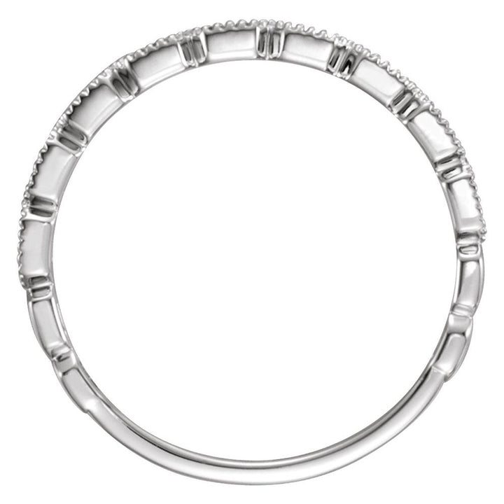 14K Petite Diamond &amp; Milgrain Stackable Ring