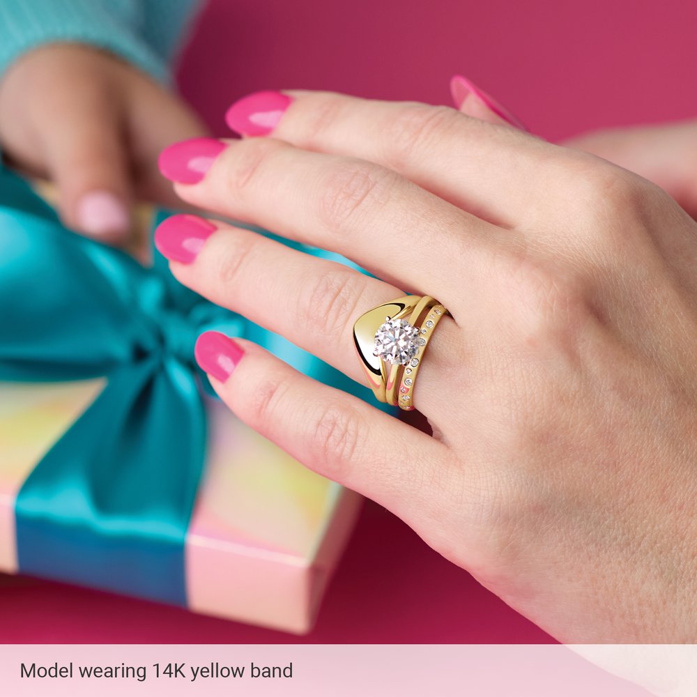 14K Polished Contour Band