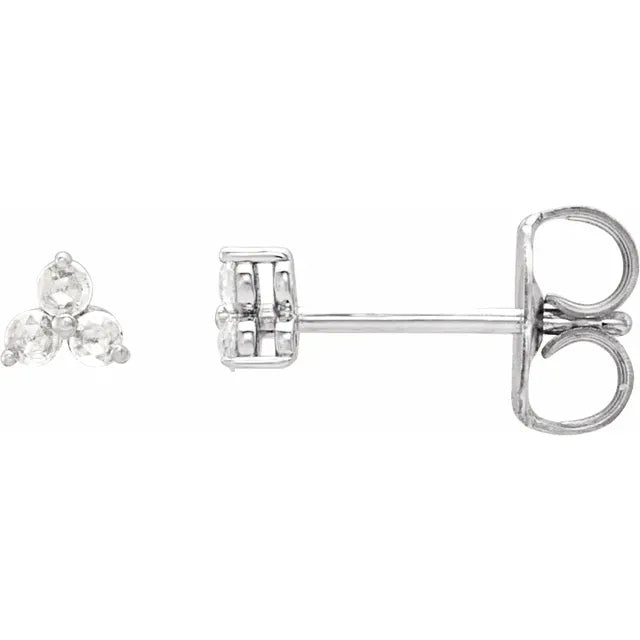 14K Rose-Cut Diamond Trio Stud