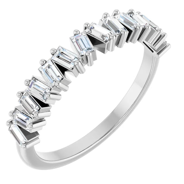 14K Scattered Baguette Diamond Ring