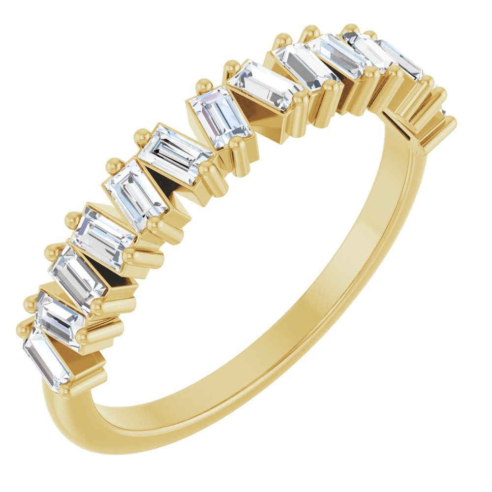 14K Scattered Baguette Diamond Ring