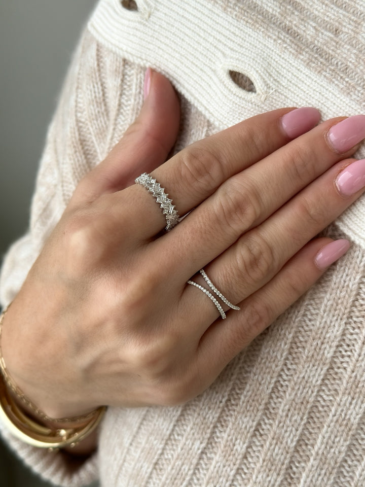 14K Scattered Diamond Anniversary Band-Embark Fine Jewelry