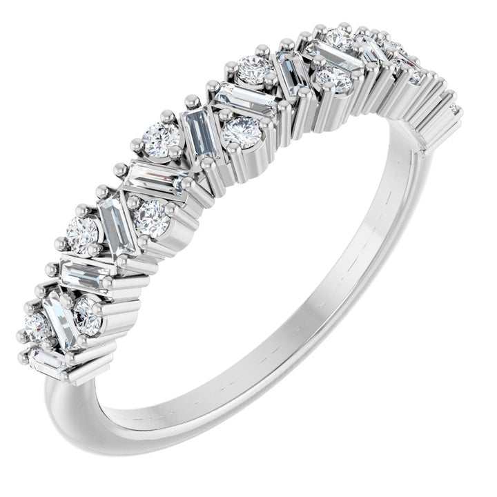14K Scattered Diamond Anniversary Band