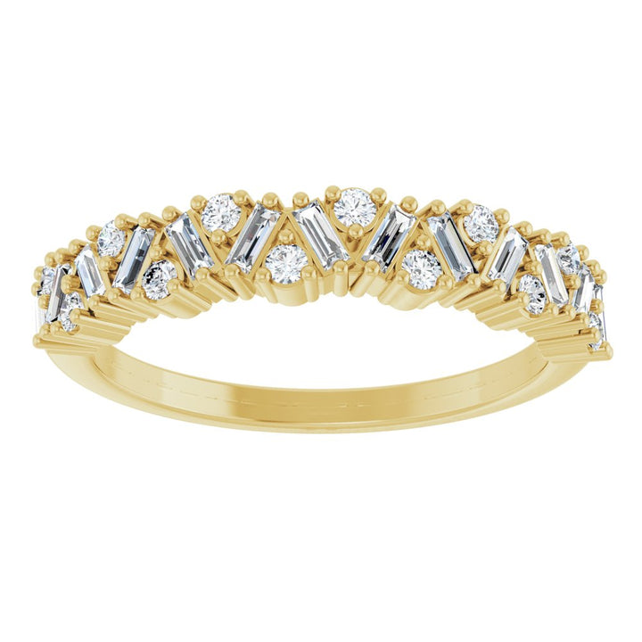 14K Scattered Diamond Anniversary Band