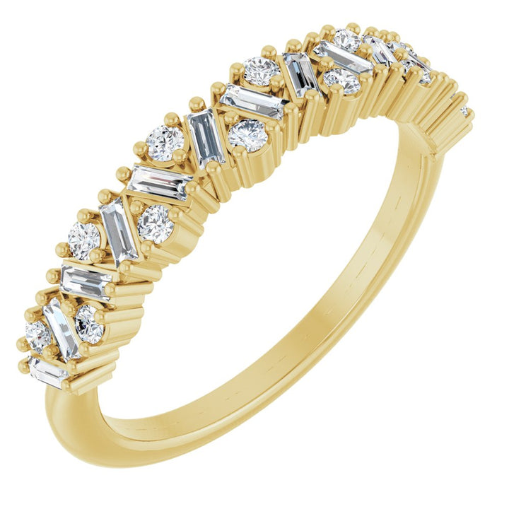 14K Scattered Diamond Anniversary Band