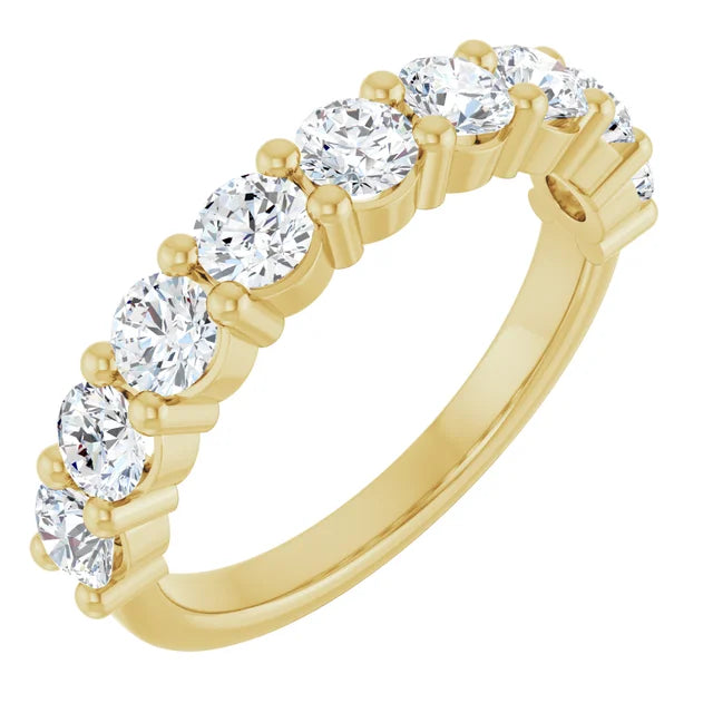 14K Shared Prong Diamond Anniversary Band
