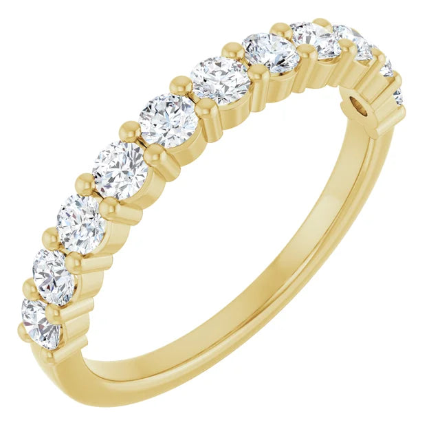 14K Shared Prong Diamond Anniversary Band