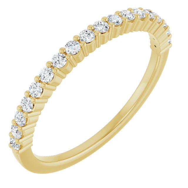 14K Shared Prong Diamond Anniversary Band
