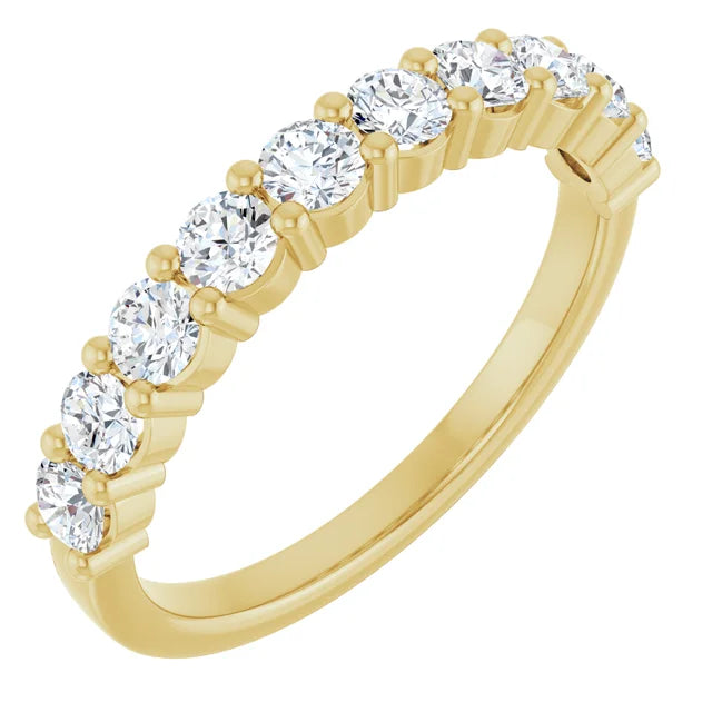 14K Shared Prong Diamond Anniversary Band