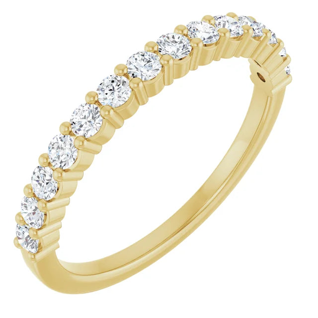 14K Shared Prong Diamond Anniversary Band