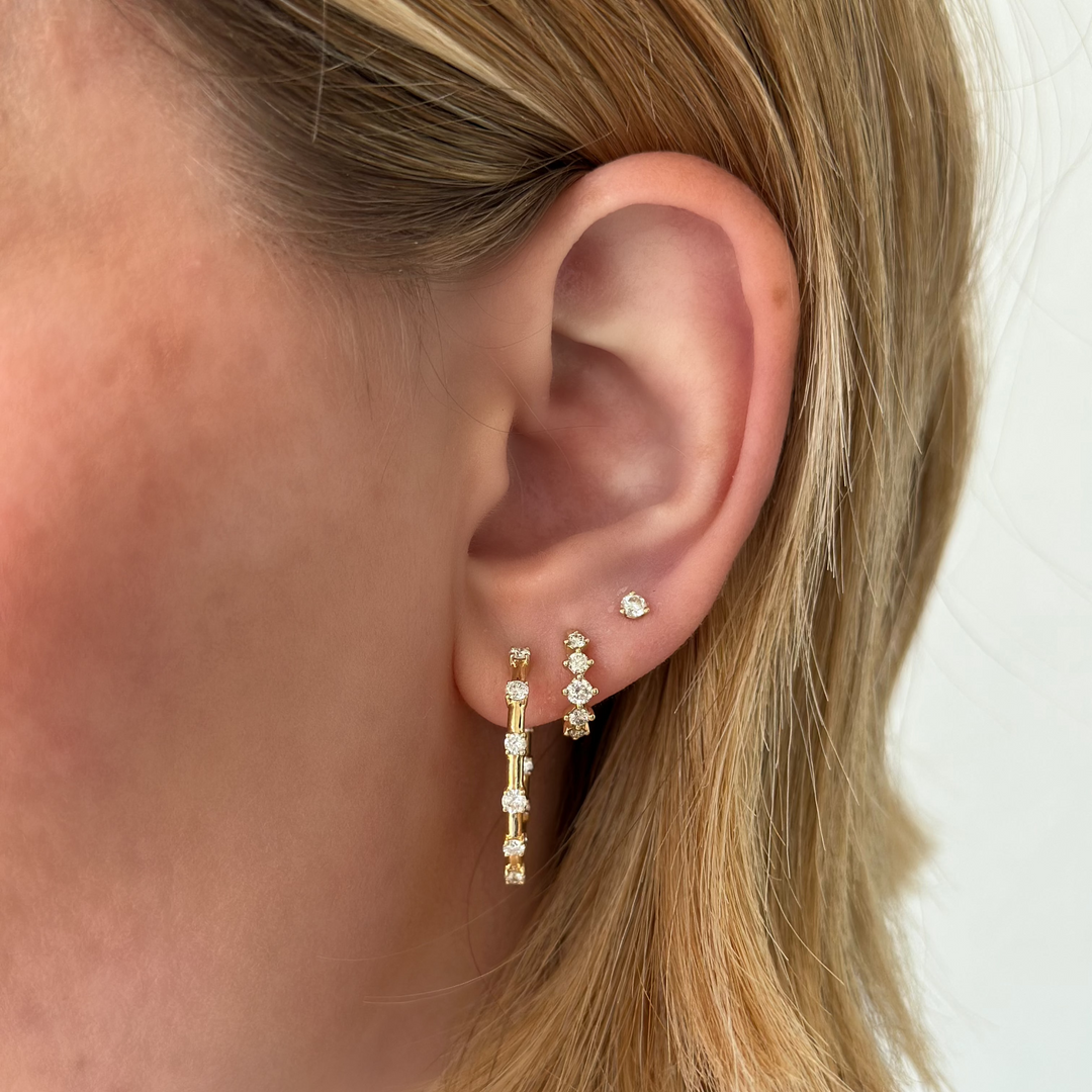 14K 1 CTW Lab Grown Diamond Inside-Outside Hoops