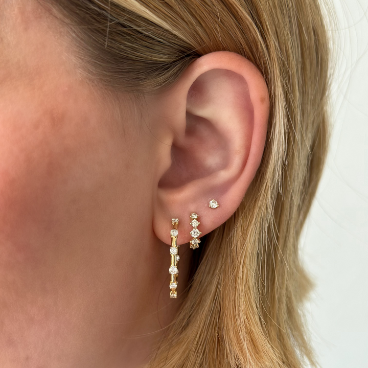 14K 1 CTW Lab Grown Diamond Inside-Outside Hoops