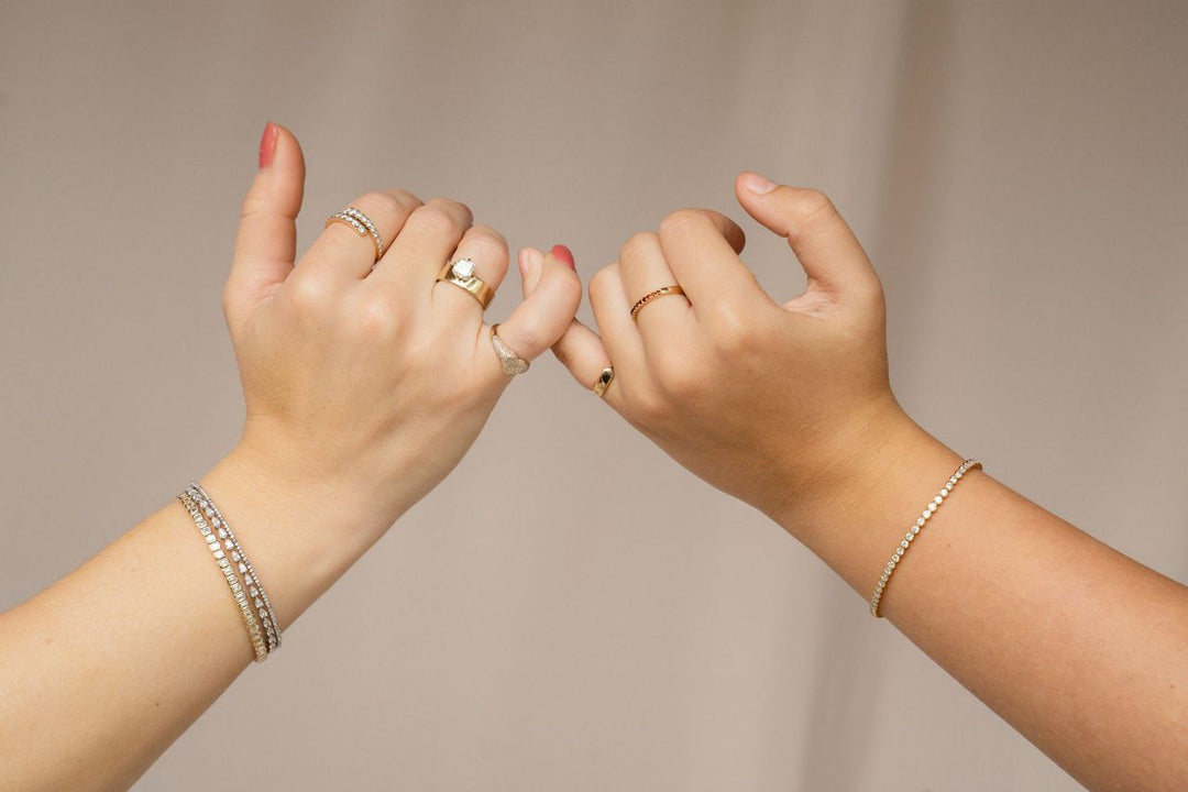 14K Diamond Heart Signet Pinky Ring
