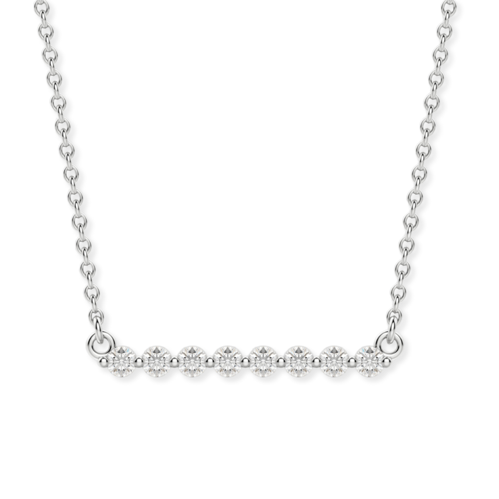 14K Single Shared Prong Diamond Bar Necklace-Embark Fine Jewelry