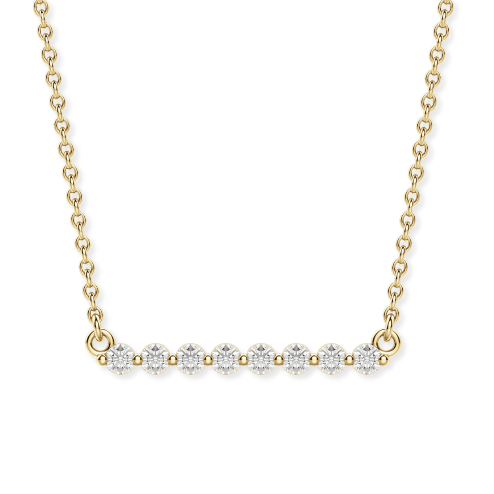 14K Single Shared Prong Diamond Bar Necklace-Embark Fine Jewelry