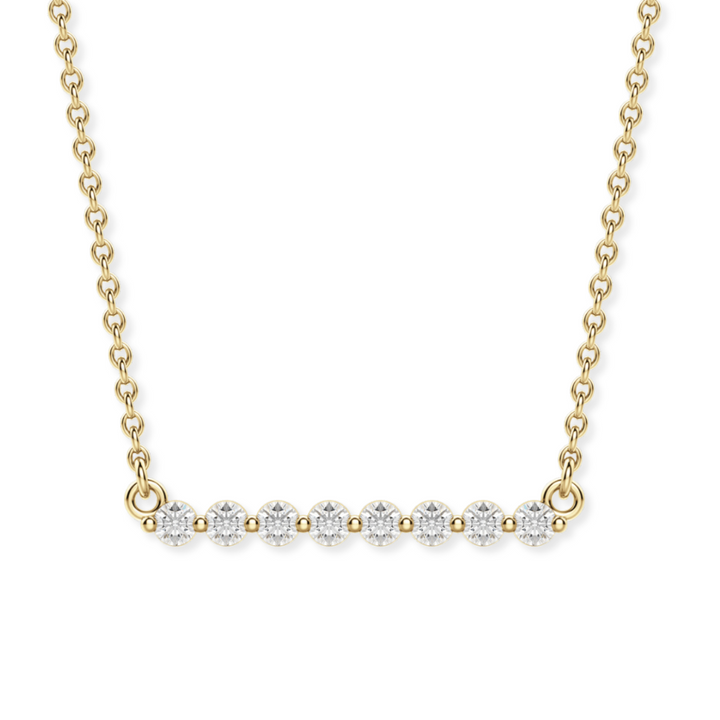 14K Single Shared Prong Diamond Bar Necklace-Embark Fine Jewelry