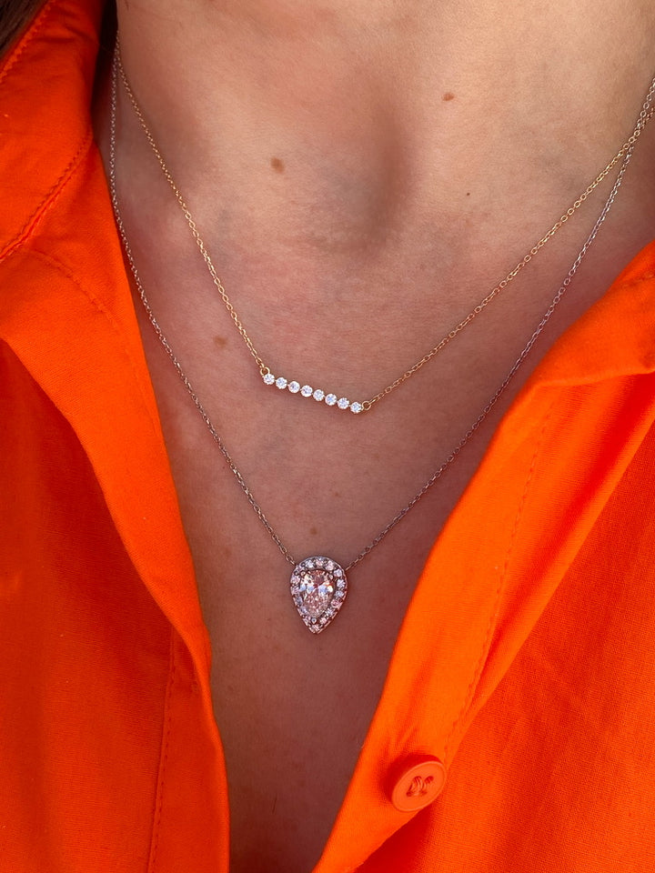 14K Single Shared Prong Diamond Bar Necklace-Embark Fine Jewelry