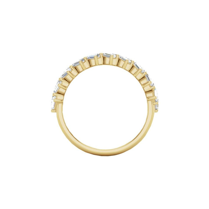 14K Slanted Baguette Double Row Anniversary Band