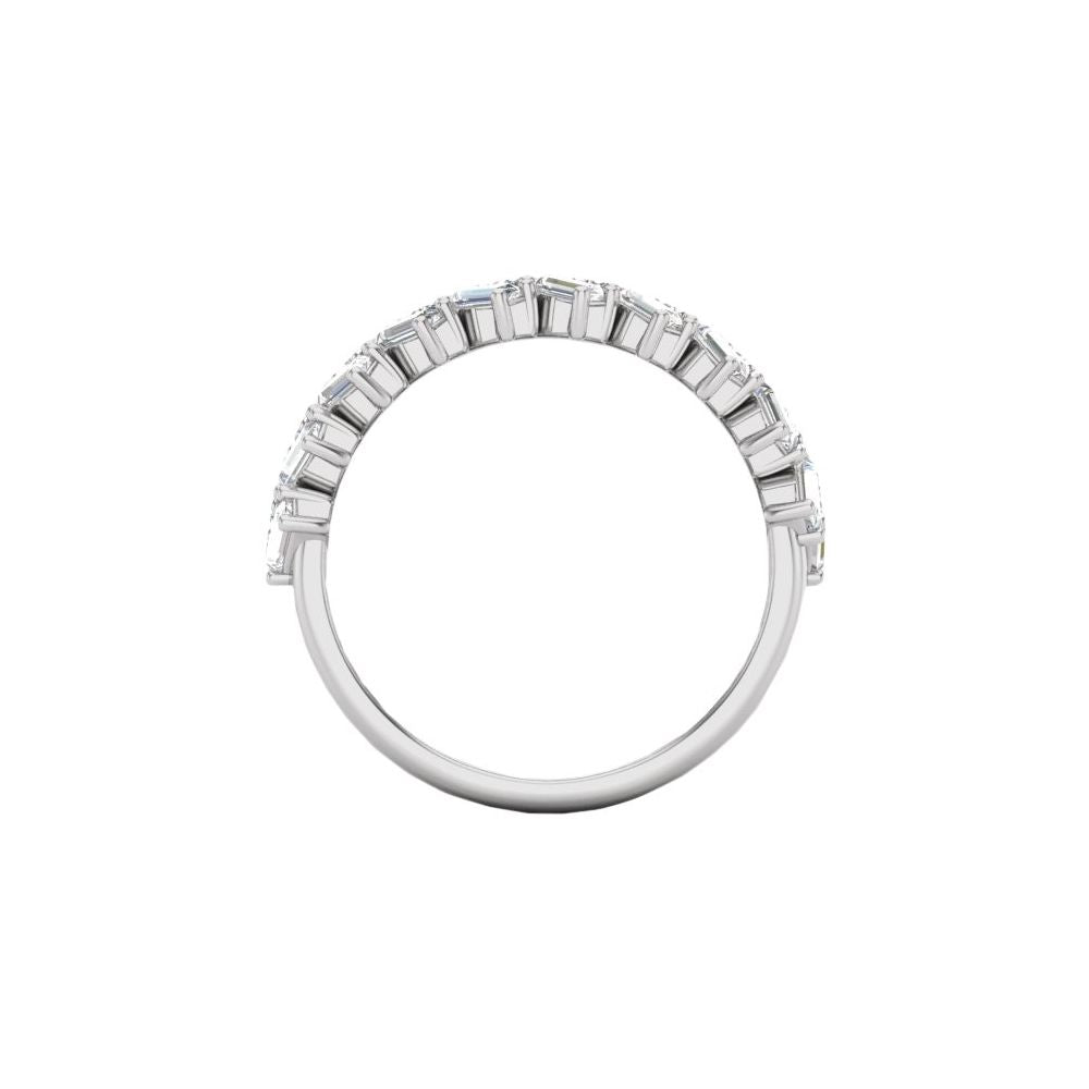 14K Slanted Baguette Double Row Anniversary Band