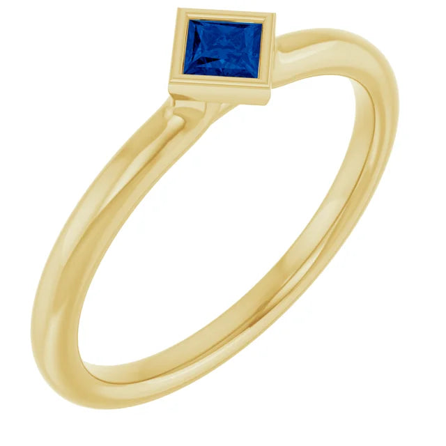 14K Square Bezel Gemstone Ring-Embark Fine Jewelry