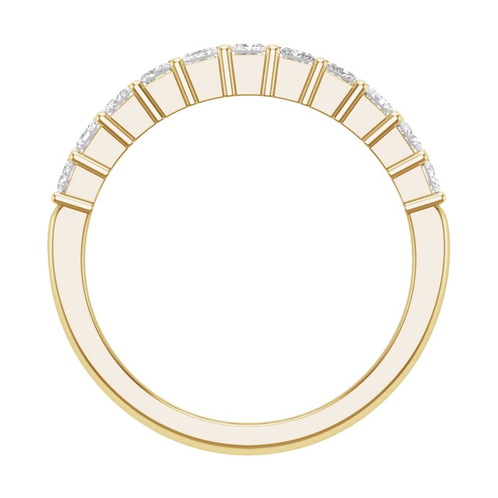 14K Square Diamond Double Row Anniversary Band