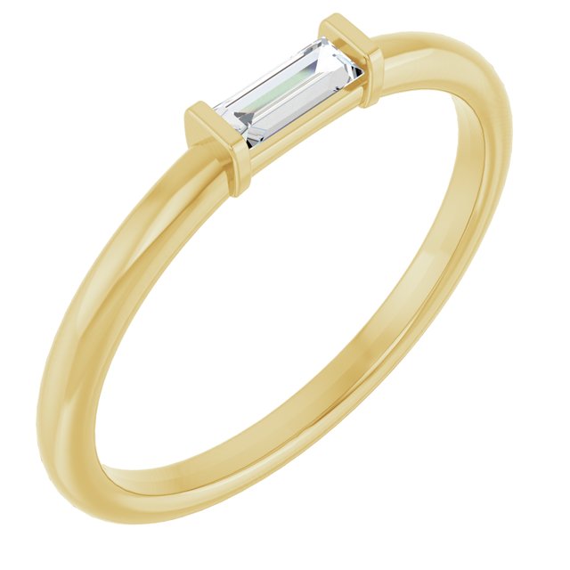 14K Stackable Baguette Gemstone Ring