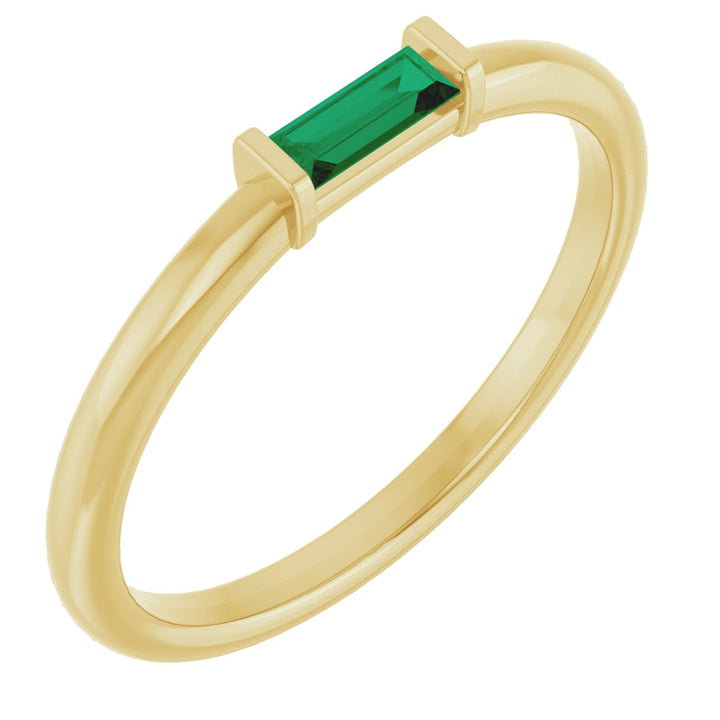 14K Stackable Baguette Gemstone Ring